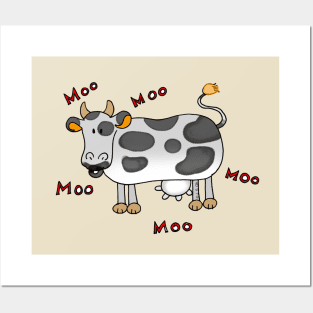 moo moo cow Posters and Art